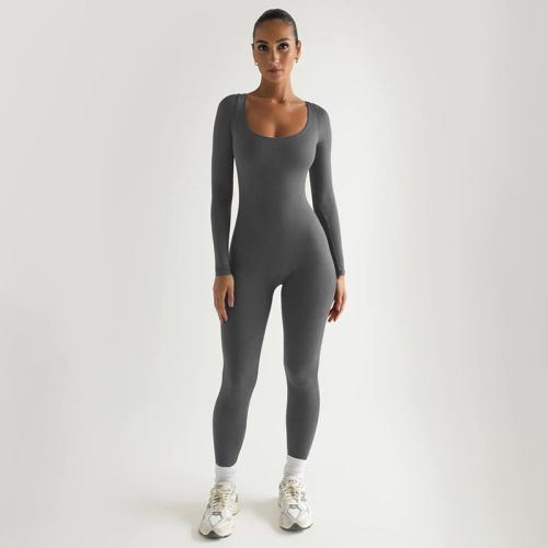 Sexy Soft High Elastic Long-sleeved Tights Trousers Jumpsuit