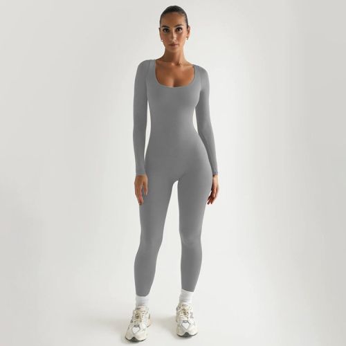 Sexy Soft High Elastic Long-sleeved Tights Trousers Jumpsuit