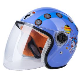 Autumn And Winter Child Baby Elementary School Student Safety Helmet (Option: Blue-One Size)