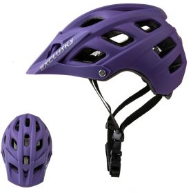 Outdoor Bicycle Helmet In-mold Road Mountain Bike Helmet (Option: Purple-One Size)