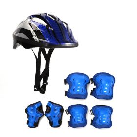 Roller Skating Protective Gear Set Helmet Skateboard Sports Knee Pads Skater Helmet (Color: dark blue)