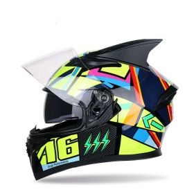 Four seasons corner motorcycle racing helmet (Option: Bright black-L)