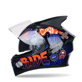 Four seasons corner motorcycle racing helmet (Option: Wine Red-XL)