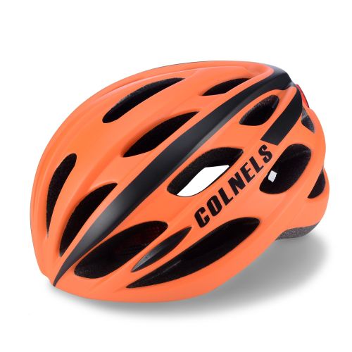 Bicycle helmet with taillight warning light glowing insect screen