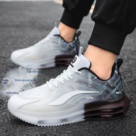 Fashion Outdoor Large Size Men's Casual Sneakers (Option: Black And White-43)