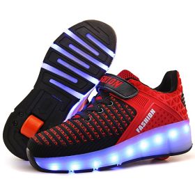 Rechargeable Heelys Children's Single Roller Skates (Option: Red-34)