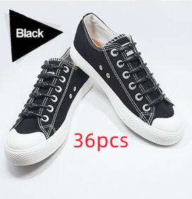 Silicone Elastic Multi-size Horn-shaped Shoelaces (Option: 3pcs black)