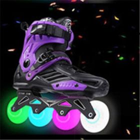 Inline Skates For Men And Women (Option: Black and purple flashing whee-41)