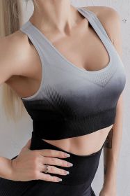 Gradient Racerback Sports Bra (Color: Black/Grey)