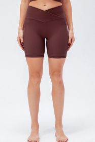 Slim Fit V-Waistband Sports Shorts (Color: Wine)