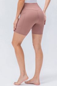 Slim Fit V-Waistband Sports Shorts (Color: Pale Blush)