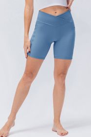 Slim Fit V-Waistband Sports Shorts (Color: Pastel  Blue)
