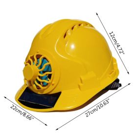 Solar Hat With Fan Thickened Multifunctional Helmet (Color: Yellow)