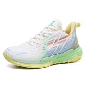 Unisex Shoes Mesh Basketball Shoes Breathable Fashion Luminous Wear-resistant Non-slip Trendy Training Sneakers (Option: Clear Sky-38)