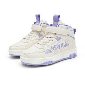 Children's Street Outdoor Sneakers (Option: White And Purple-32)